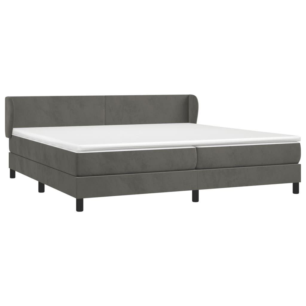 Boxspring met matras fluweel donkergrijs 200x200 cm is nu te koop bij PeponiXL, paradijselijk wonen!