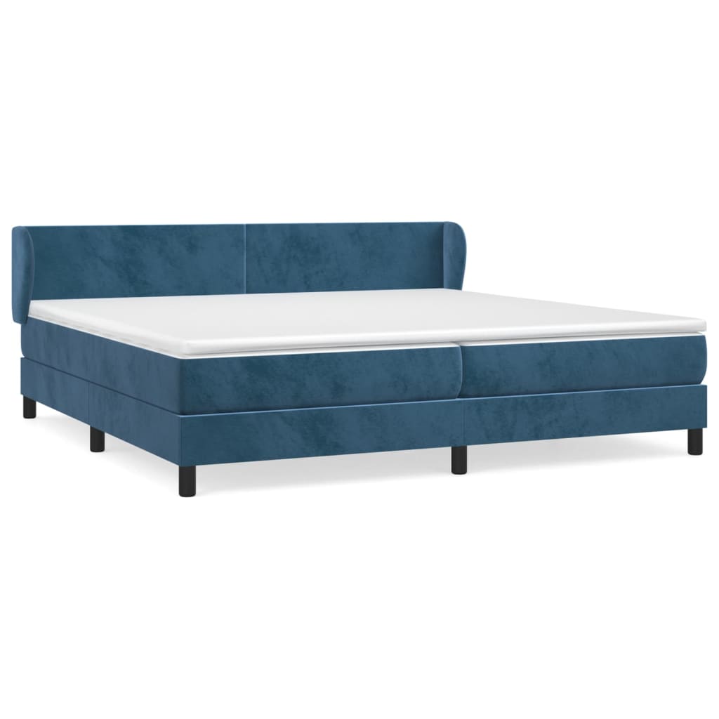 Boxspring met matras fluweel donkerblauw 200x200 cm is nu te koop bij PeponiXL, paradijselijk wonen!