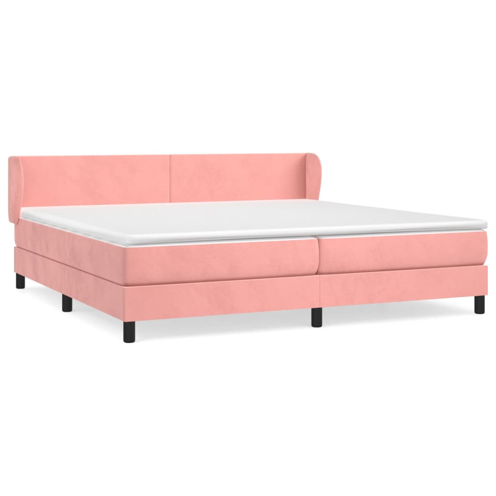 Boxspring met matras fluweel roze 200x200 cm is nu te koop bij PeponiXL, paradijselijk wonen!