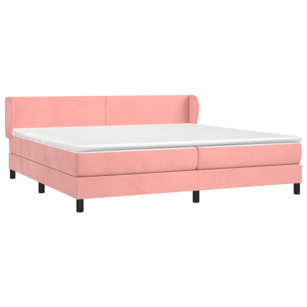 Boxspring met matras fluweel roze 200x200 cm is nu te koop bij PeponiXL, paradijselijk wonen!