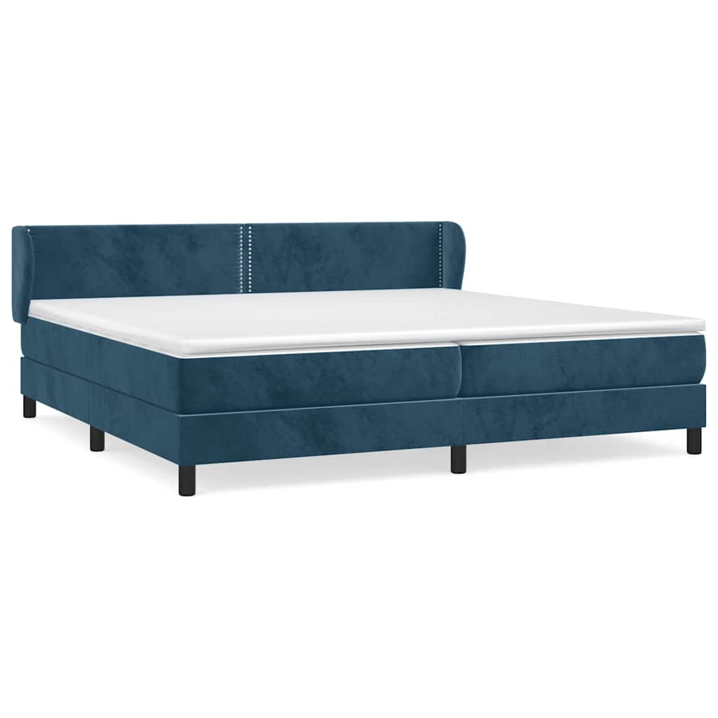 Boxspring met matras fluweel donkerblauw 200x200 cm is nu te koop bij PeponiXL, paradijselijk wonen!