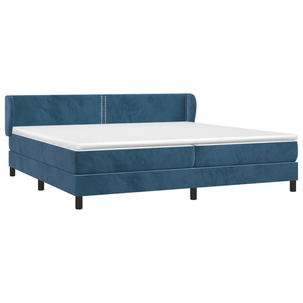 Boxspring met matras fluweel donkerblauw 200x200 cm is nu te koop bij PeponiXL, paradijselijk wonen!