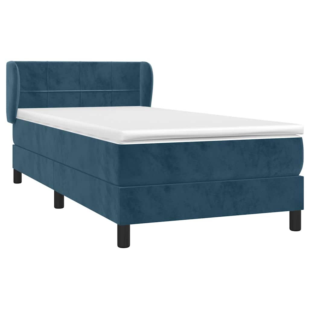 Boxspring met matras fluweel donkerblauw 80x200 cm is nu te koop bij PeponiXL, paradijselijk wonen!
