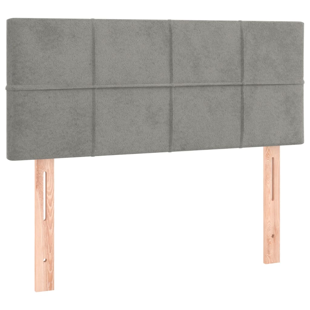 Boxspring met matras fluweel lichtgrijs 90x190 cm is nu te koop bij PeponiXL, paradijselijk wonen!