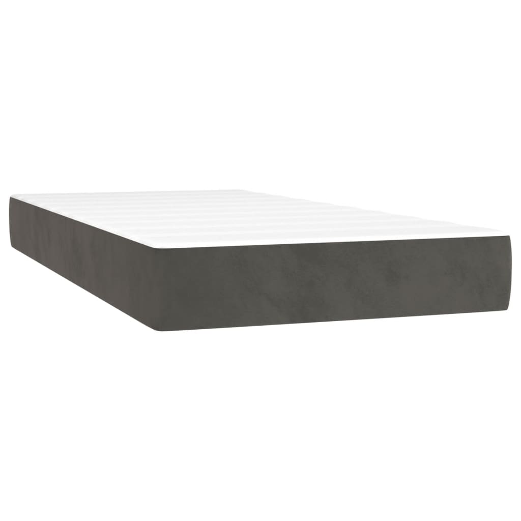 Boxspring met matras fluweel donkergrijs 90x190 cm is nu te koop bij PeponiXL, paradijselijk wonen!