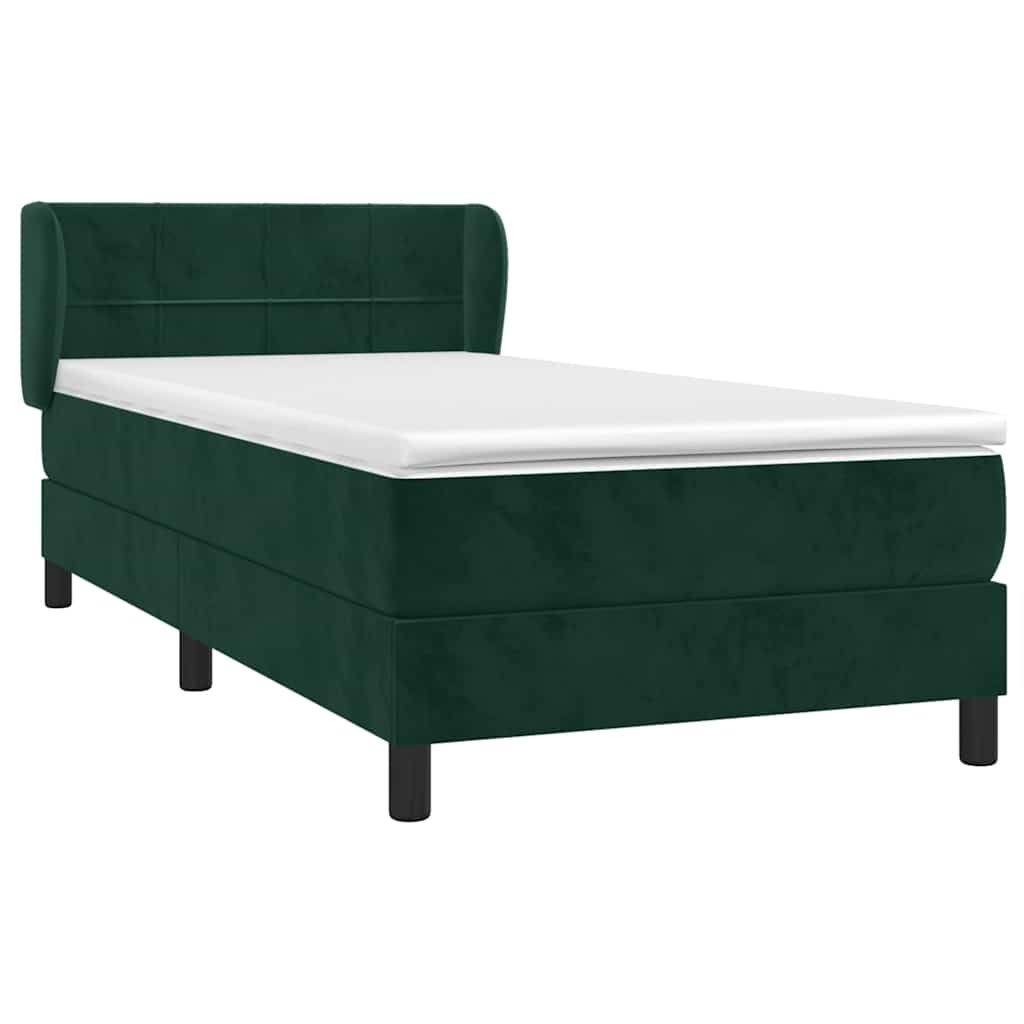 Boxspring met matras fluweel donkergroen 100x200 cm is nu te koop bij PeponiXL, paradijselijk wonen!