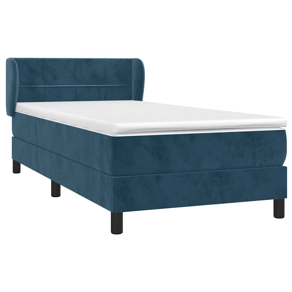 Boxspring met matras fluweel donkerblauw 100x200 cm is nu te koop bij PeponiXL, paradijselijk wonen!
