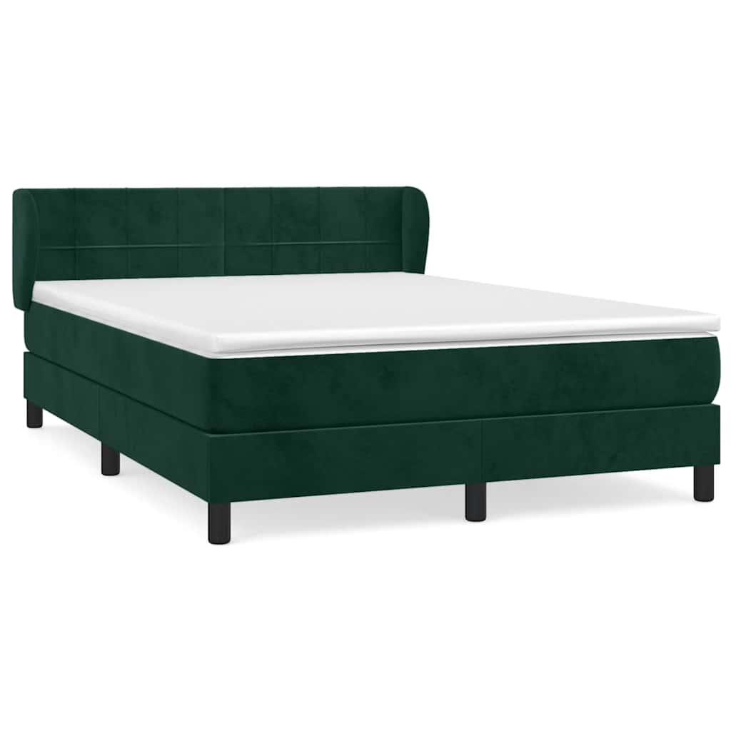 Boxspring met matras fluweel donkergroen 140x190 cm is nu te koop bij PeponiXL, paradijselijk wonen!