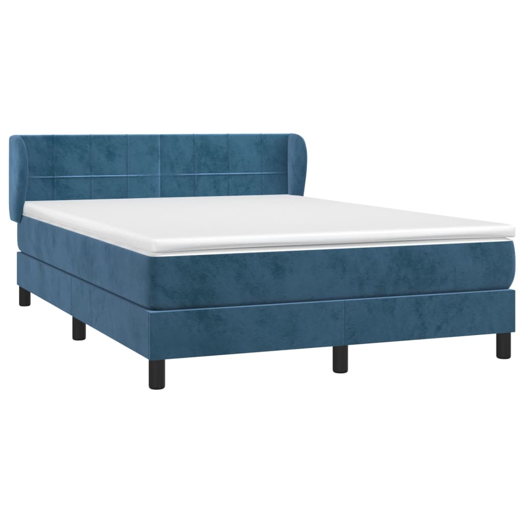 Boxspring met matras fluweel donkerblauw 140x190 cm is nu te koop bij PeponiXL, paradijselijk wonen!