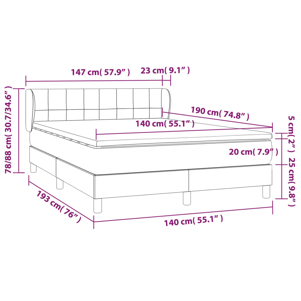 Boxspring met matras fluweel roze 140x190 cm is nu te koop bij PeponiXL, paradijselijk wonen!