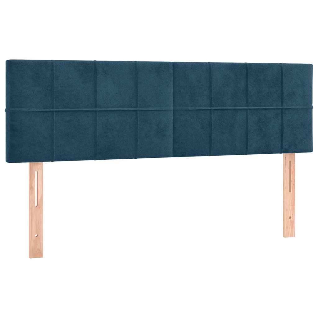 Boxspring met matras fluweel donkerblauw 140x200 cm is nu te koop bij PeponiXL, paradijselijk wonen!