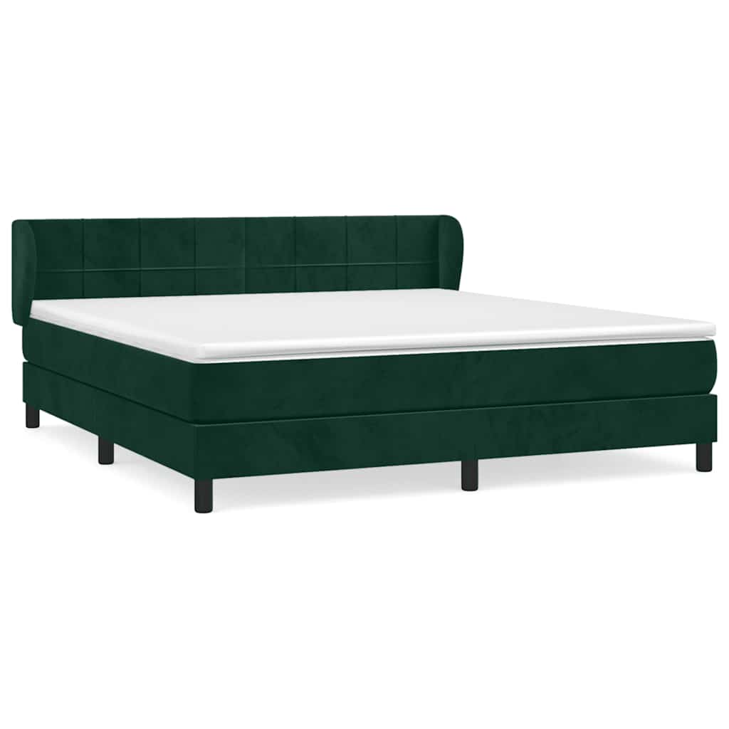 Boxspring met matras fluweel donkergroen 160x200 cm is nu te koop bij PeponiXL, paradijselijk wonen!