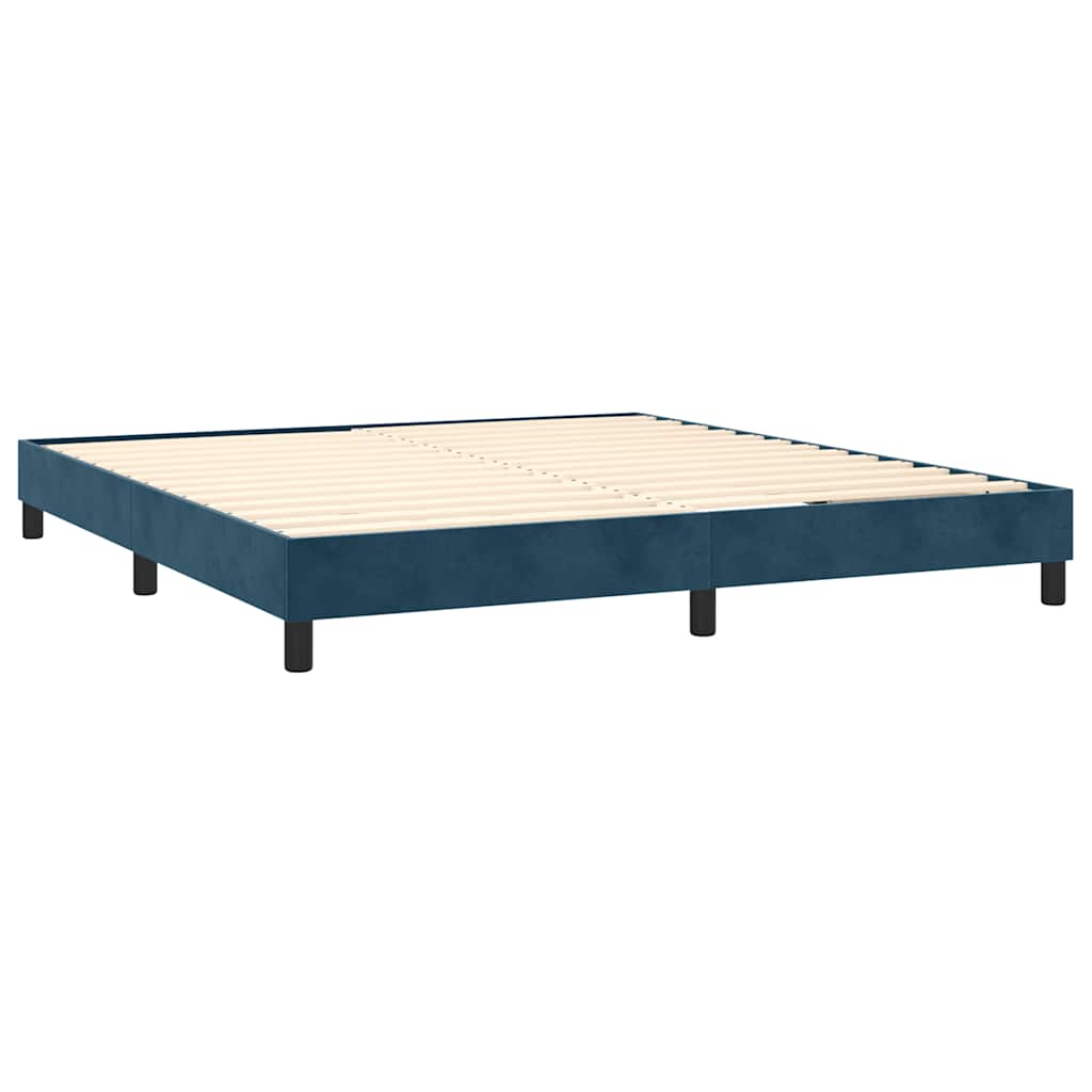 Boxspring met matras fluweel donkerblauw 160x200 cm is nu te koop bij PeponiXL, paradijselijk wonen!