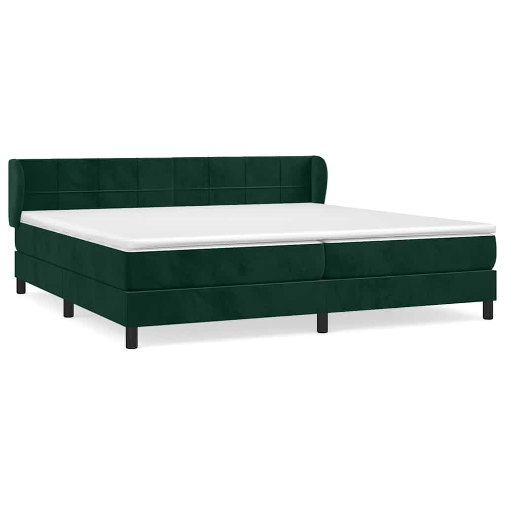 Boxspring met matras fluweel donkergroen 200x200 cm is nu te koop bij PeponiXL, paradijselijk wonen!