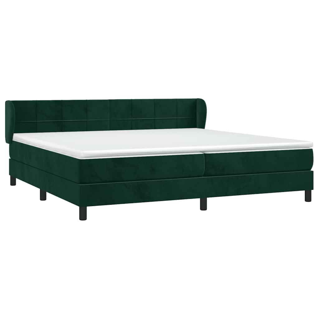 Boxspring met matras fluweel donkergroen 200x200 cm is nu te koop bij PeponiXL, paradijselijk wonen!