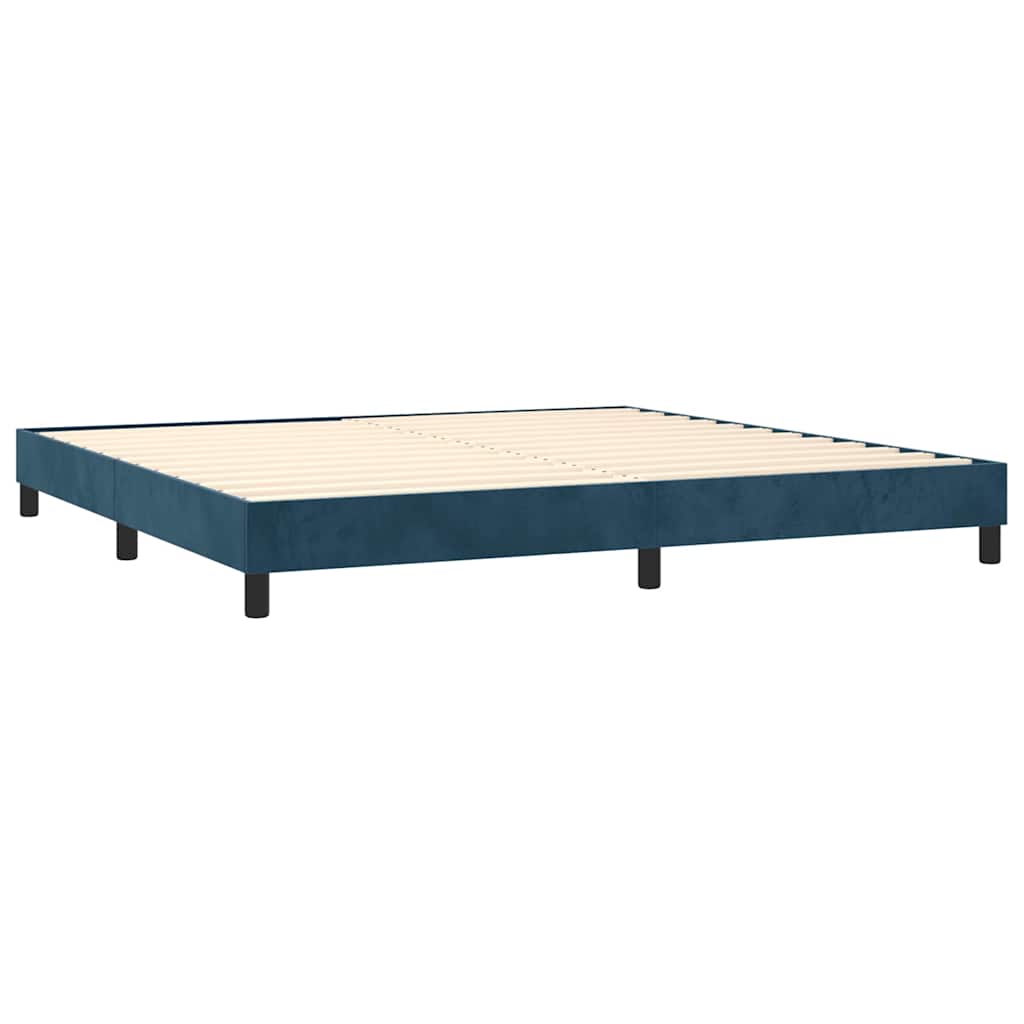 Boxspring met matras fluweel donkerblauw 200x200 cm is nu te koop bij PeponiXL, paradijselijk wonen!
