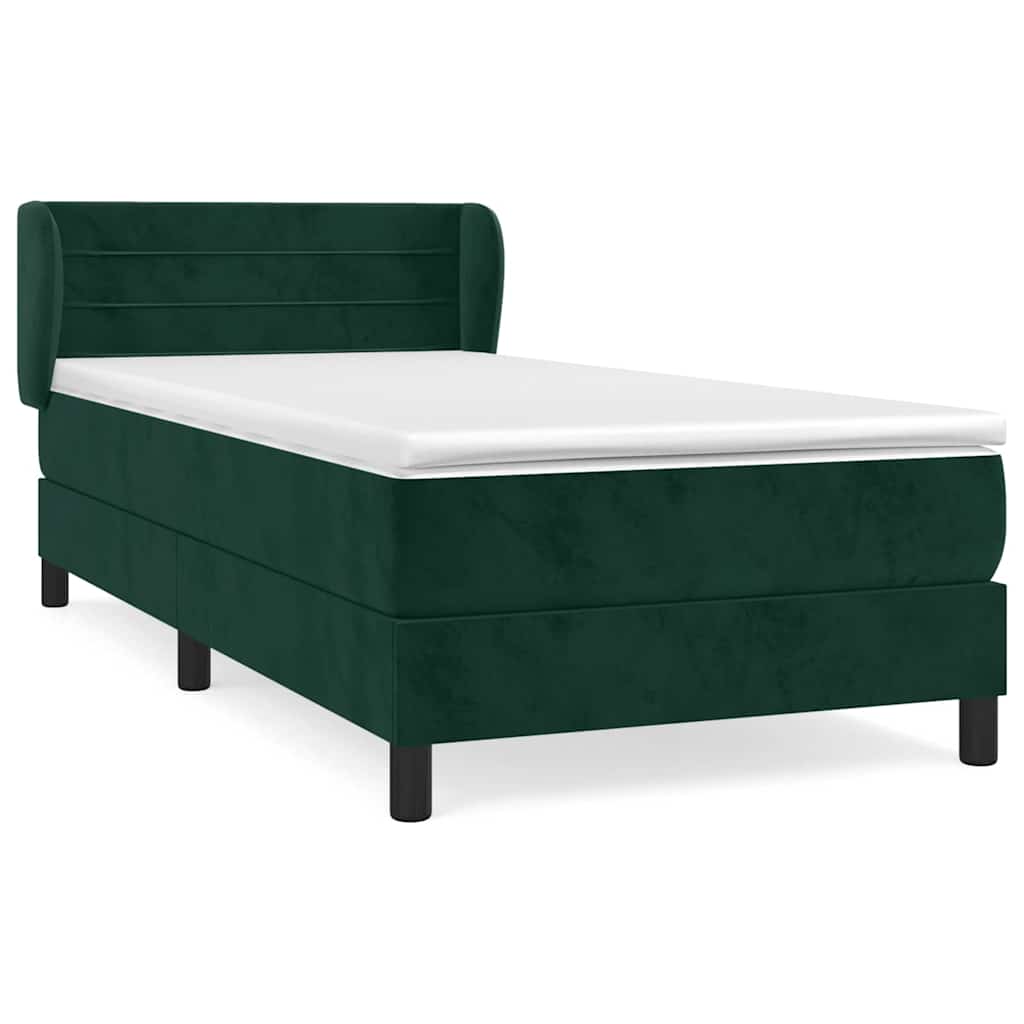 Boxspring met matras fluweel donkergroen 80x200 cm is nu te koop bij PeponiXL, paradijselijk wonen!