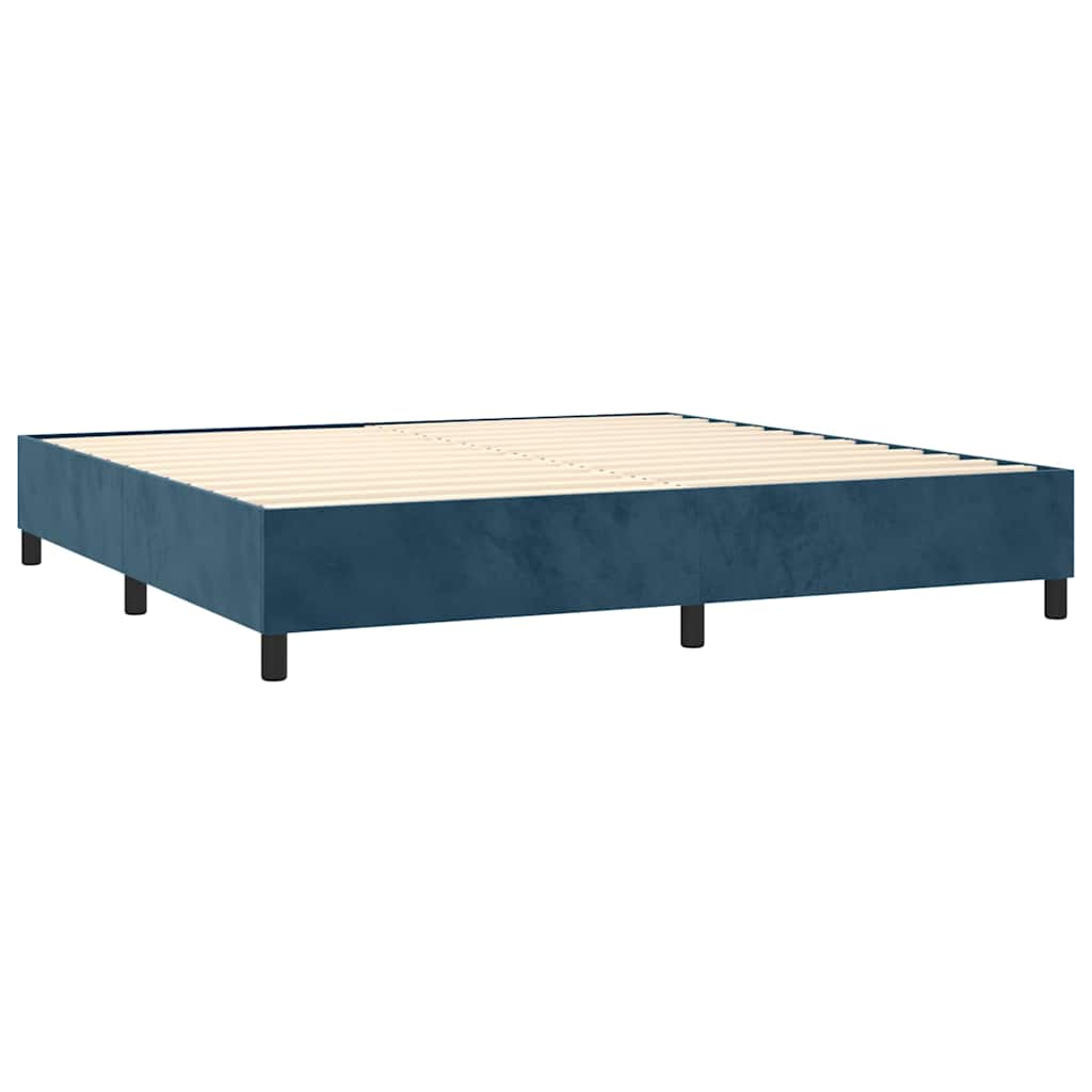 Boxspring met matras fluweel donkerblauw 90x190 cm is nu te koop bij PeponiXL, paradijselijk wonen!