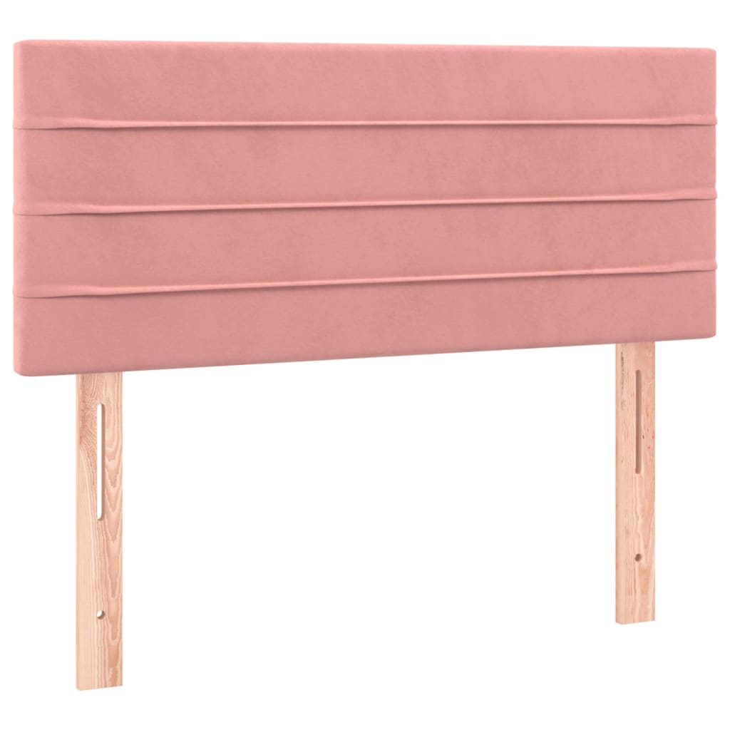 Boxspring met matras fluweel roze 90x200 cm is nu te koop bij PeponiXL, paradijselijk wonen!