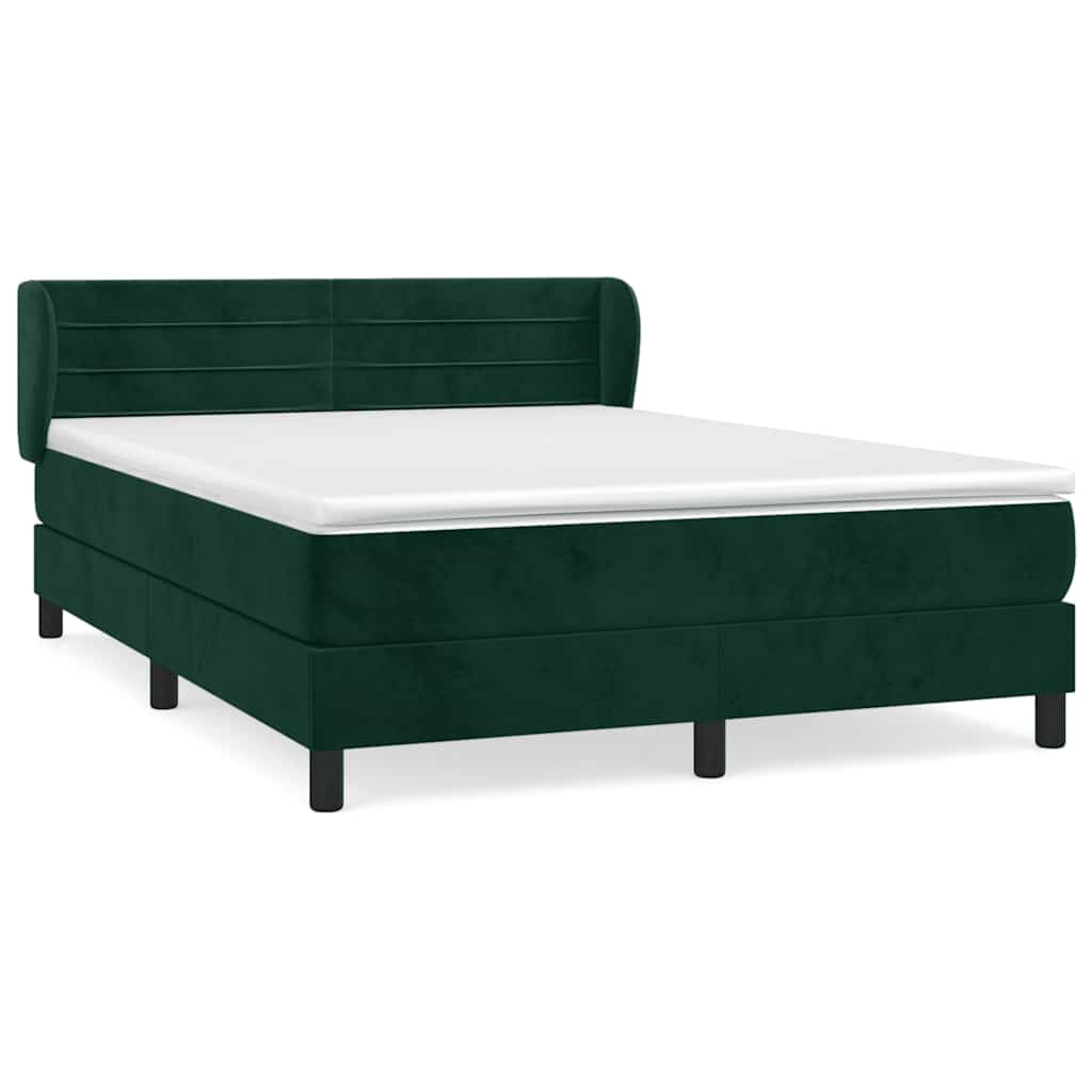 Boxspring met matras fluweel donkergroen 140x200 cm is nu te koop bij PeponiXL, paradijselijk wonen!