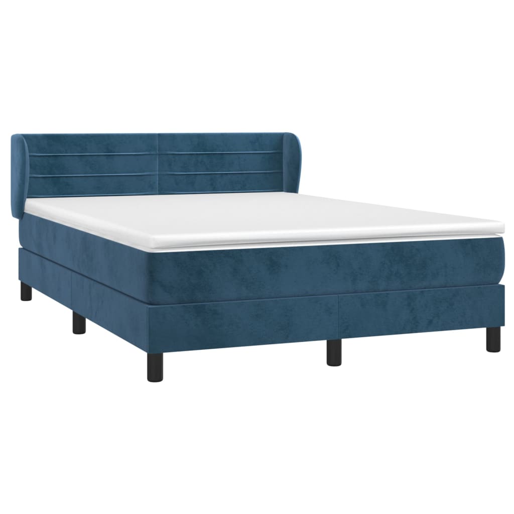 Boxspring met matras fluweel donkerblauw 140x200 cm is nu te koop bij PeponiXL, paradijselijk wonen!