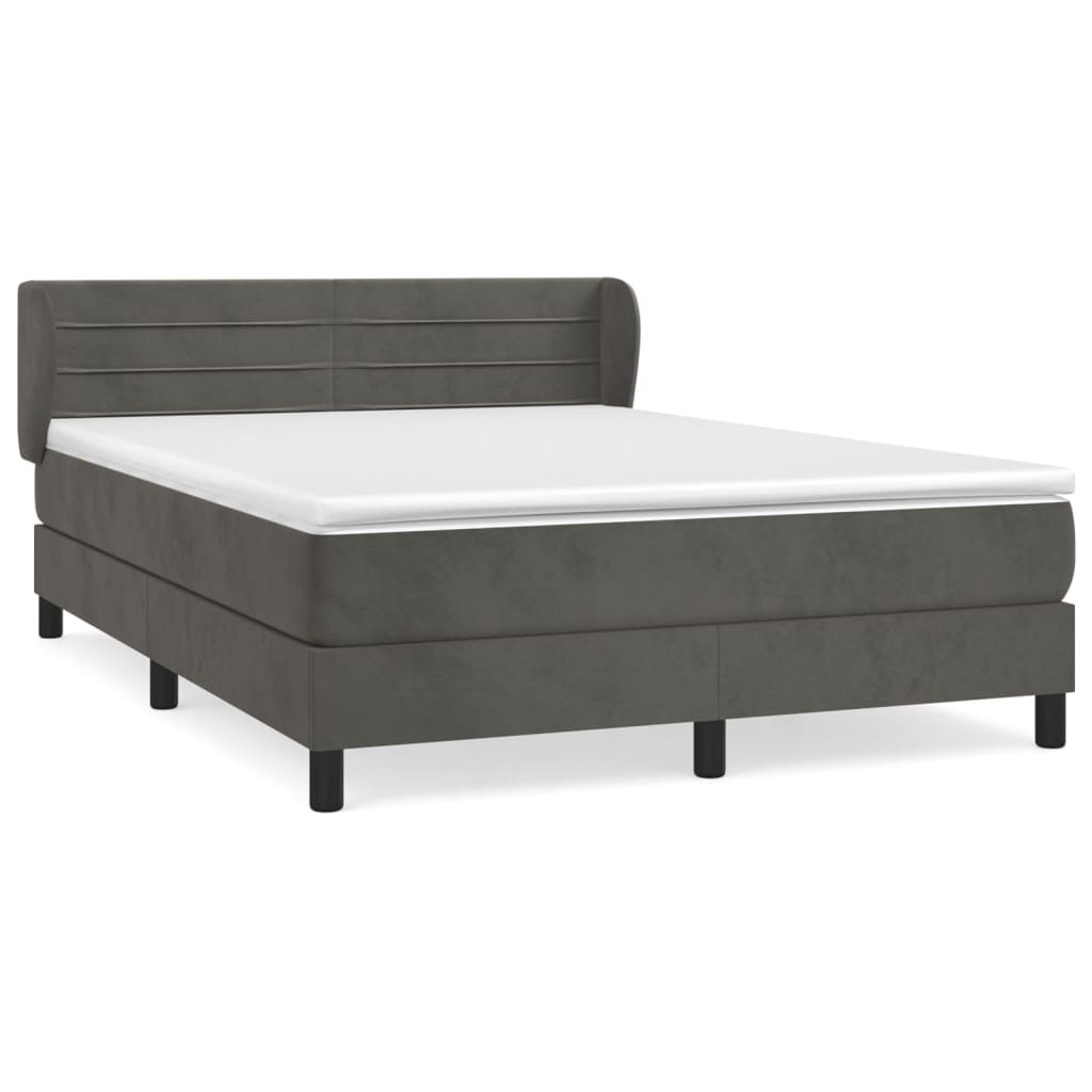 Boxspring met matras fluweel donkergrijs 160x200 cm is nu te koop bij PeponiXL, paradijselijk wonen!