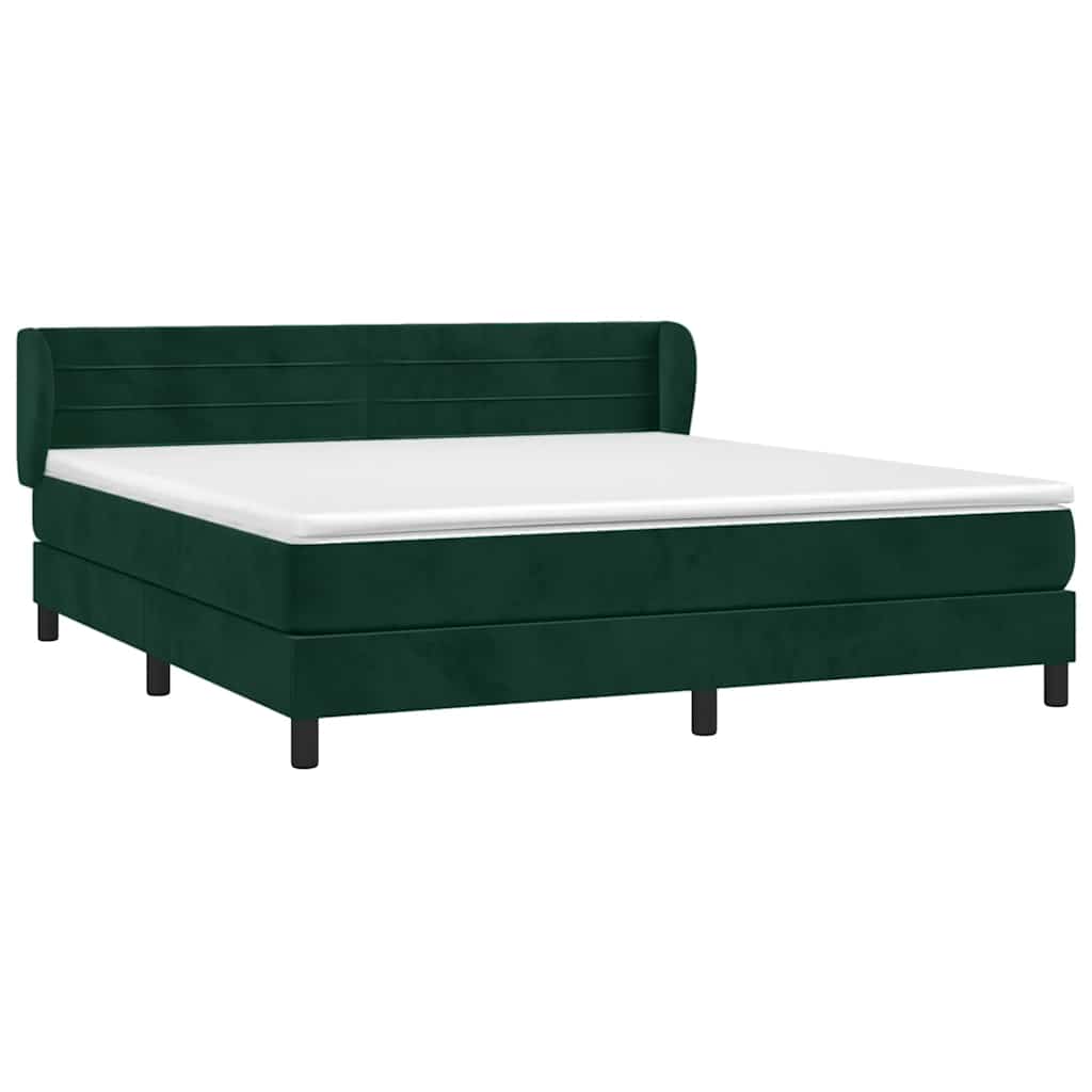 Boxspring met matras fluweel donkergroen 160x200 cm is nu te koop bij PeponiXL, paradijselijk wonen!