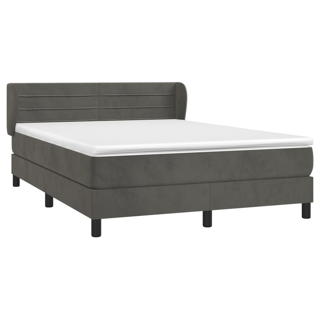 Boxspring met matras fluweel donkergrijs 180x200 cm is nu te koop bij PeponiXL, paradijselijk wonen!