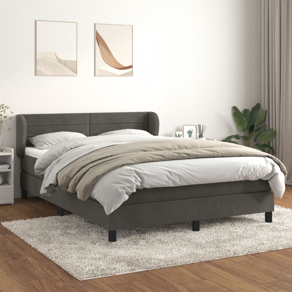 Boxspring met matras fluweel donkergrijs 180x200 cm is nu te koop bij PeponiXL, paradijselijk wonen!