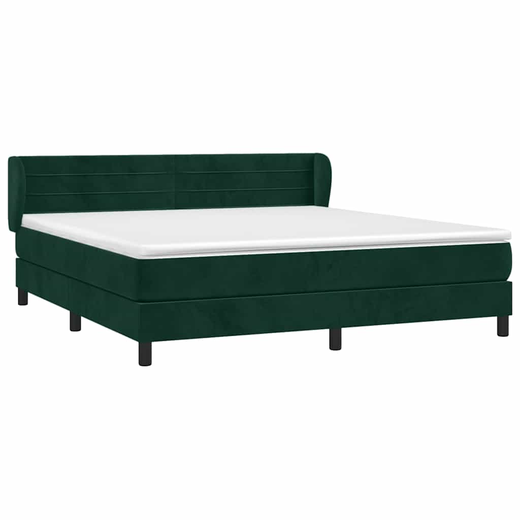 Boxspring met matras fluweel donkergroen 180x200 cm is nu te koop bij PeponiXL, paradijselijk wonen!