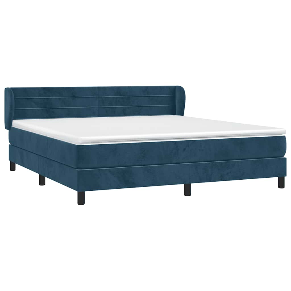 Boxspring met matras fluweel donkerblauw 180x200 cm is nu te koop bij PeponiXL, paradijselijk wonen!