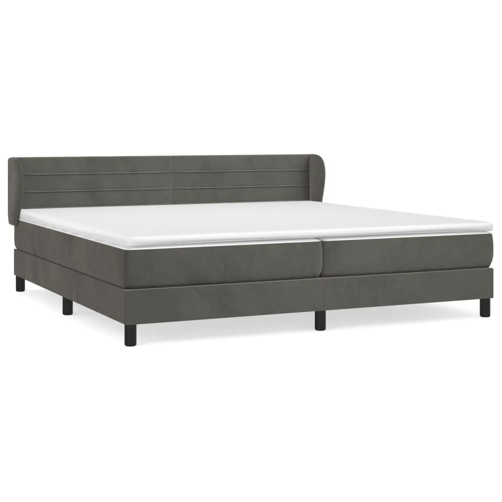 Boxspring met matras fluweel donkergrijs 200x200 cm is nu te koop bij PeponiXL, paradijselijk wonen!