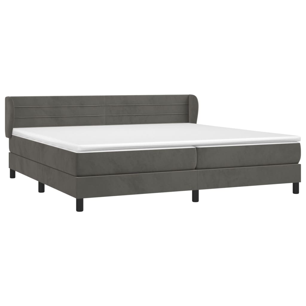 Boxspring met matras fluweel donkergrijs 200x200 cm is nu te koop bij PeponiXL, paradijselijk wonen!