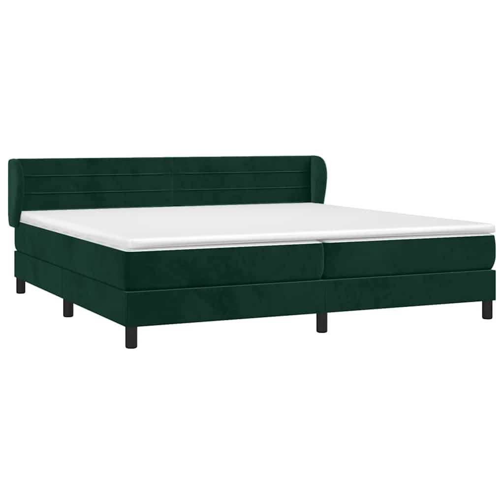 Boxspring met matras fluweel donkergroen 200x200 cm is nu te koop bij PeponiXL, paradijselijk wonen!