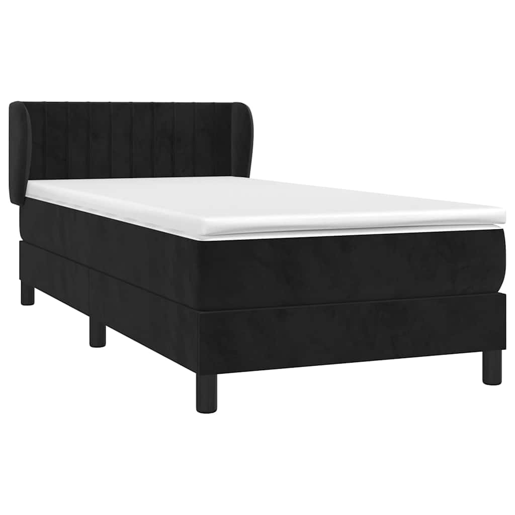 Boxspring met matras fluweel zwart 80x200 cm is nu te koop bij PeponiXL, paradijselijk wonen!