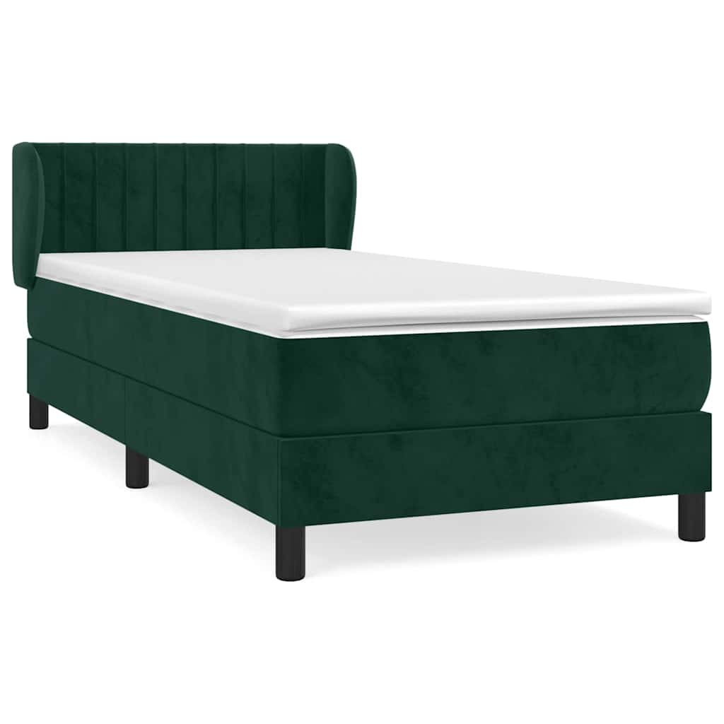 Boxspring met matras fluweel donkergroen 80x200 cm is nu te koop bij PeponiXL, paradijselijk wonen!