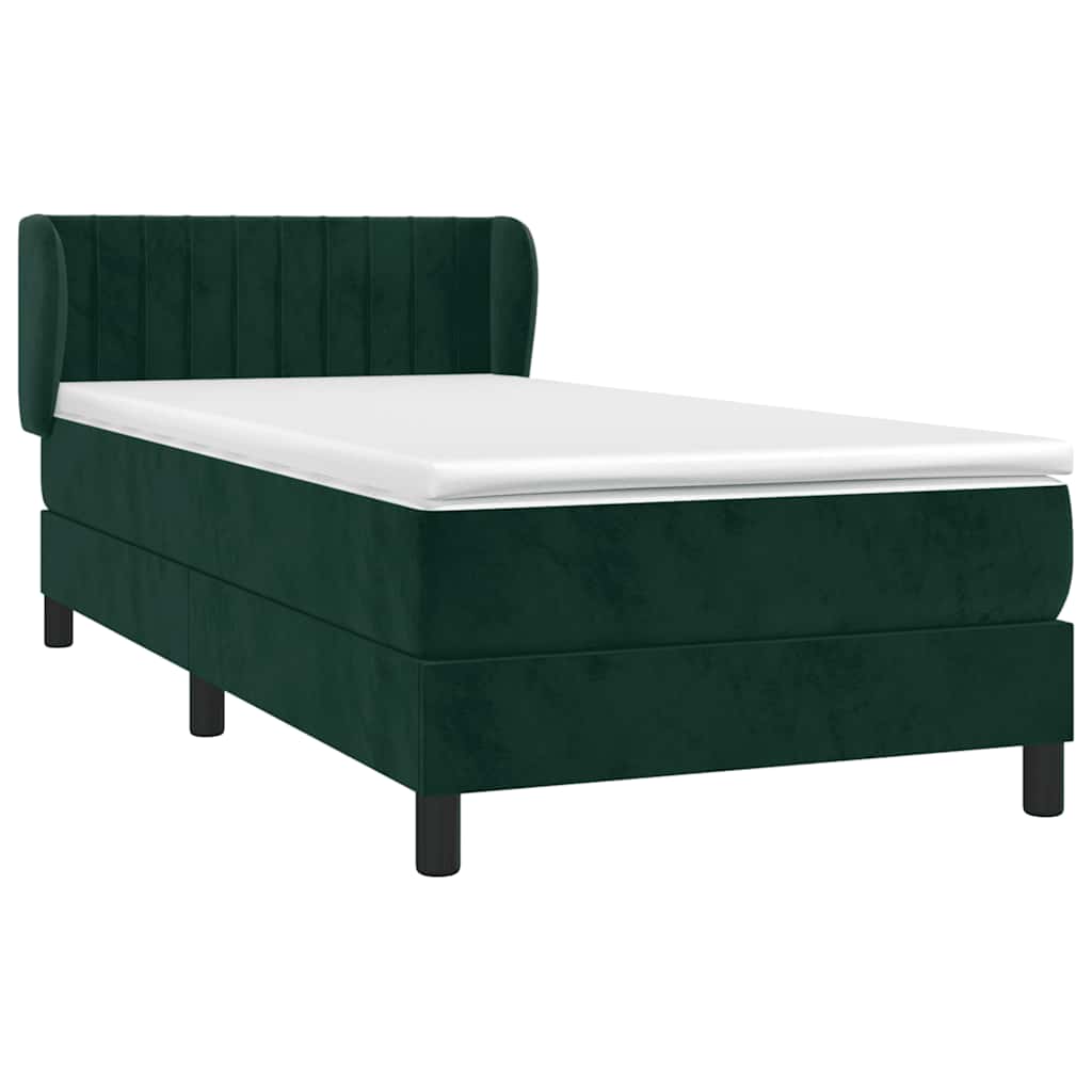 Boxspring met matras fluweel donkergroen 90x190 cm is nu te koop bij PeponiXL, paradijselijk wonen!