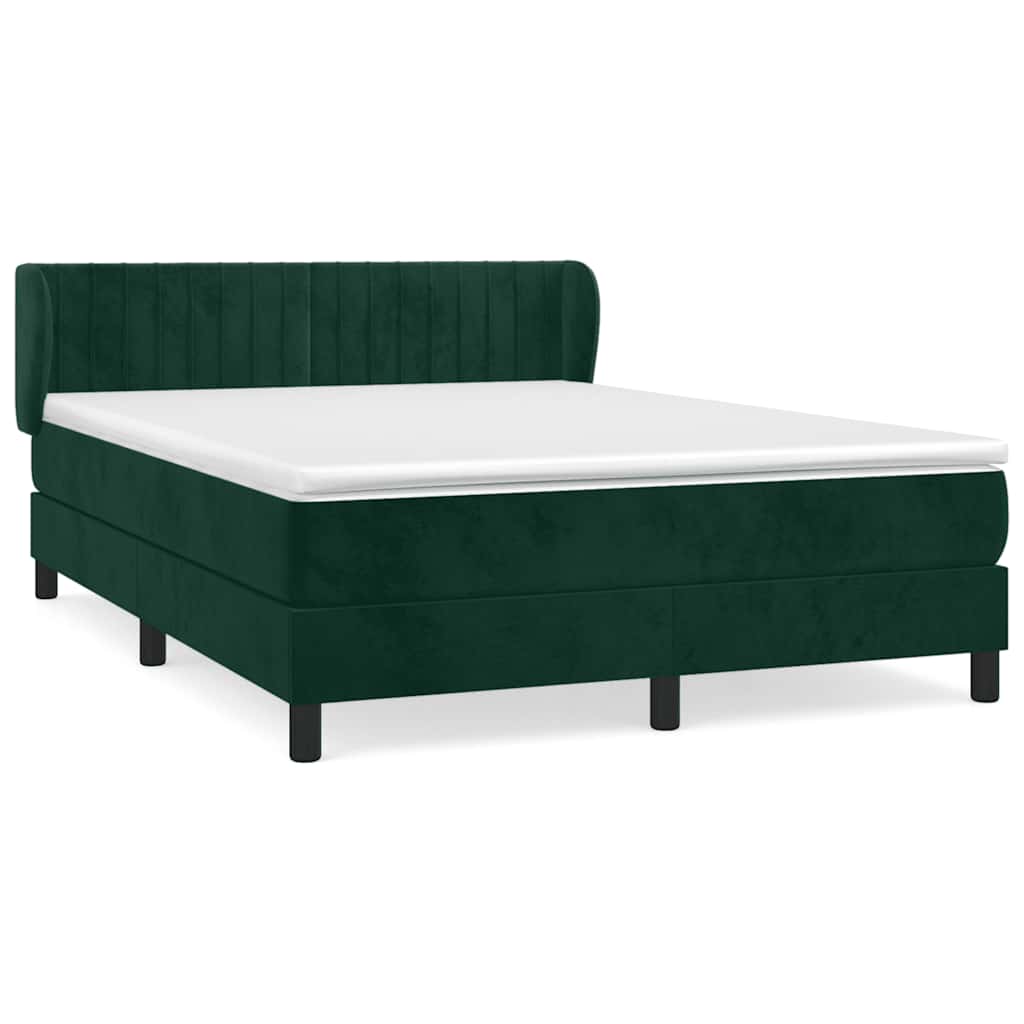 Boxspring met matras fluweel donkergroen 140x190 cm is nu te koop bij PeponiXL, paradijselijk wonen!