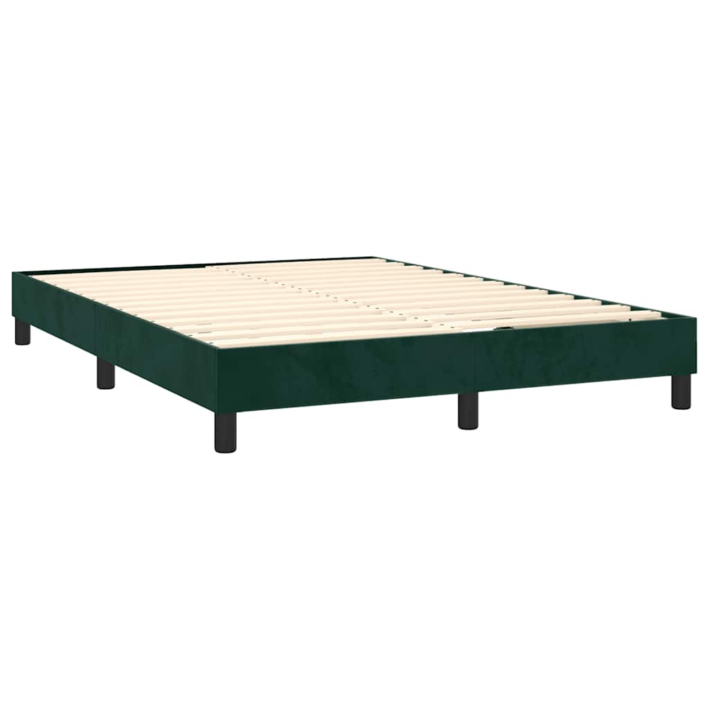 Boxspring met matras fluweel donkergroen 140x190 cm is nu te koop bij PeponiXL, paradijselijk wonen!