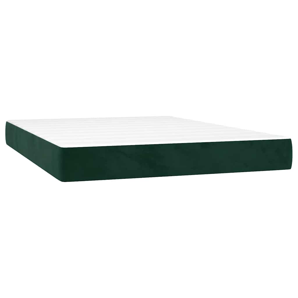 Boxspring met matras fluweel donkergroen 140x190 cm is nu te koop bij PeponiXL, paradijselijk wonen!
