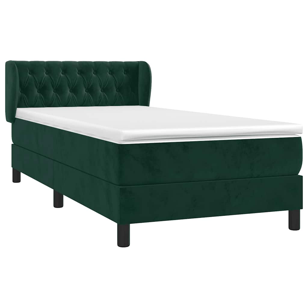 Boxspring met matras fluweel donkergroen 100x200 cm is nu te koop bij PeponiXL, paradijselijk wonen!