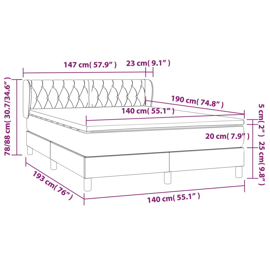 Boxspring met matras fluweel donkerblauw 140x190 cm is nu te koop bij PeponiXL, paradijselijk wonen!