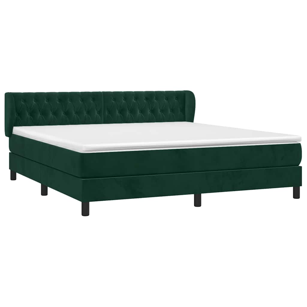 Boxspring met matras fluweel donkergroen 160x200 cm is nu te koop bij PeponiXL, paradijselijk wonen!