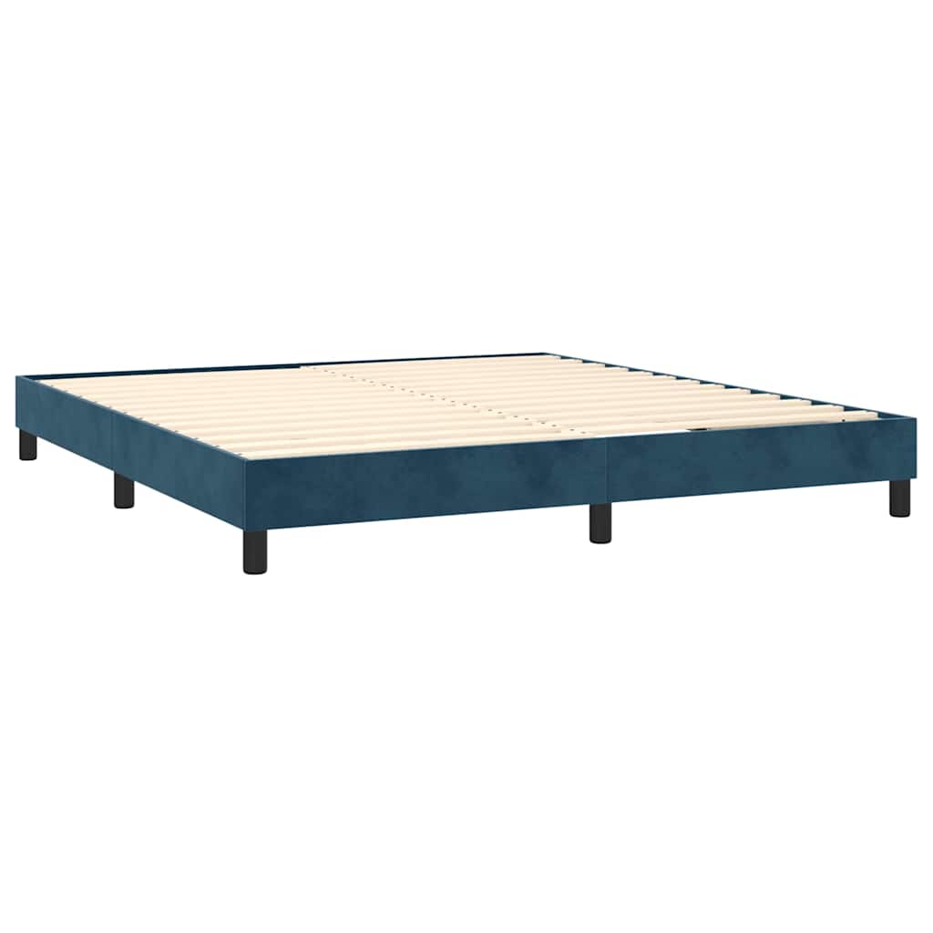 Boxspring met matras fluweel donkerblauw 160x200 cm is nu te koop bij PeponiXL, paradijselijk wonen!