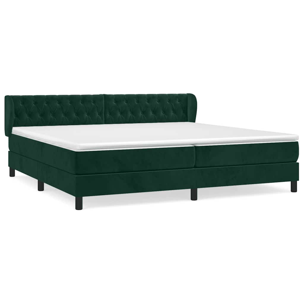 Boxspring met matras fluweel donkergroen 200x200 cm is nu te koop bij PeponiXL, paradijselijk wonen!