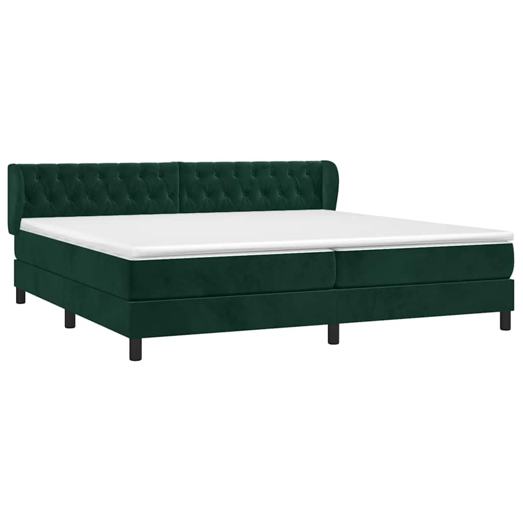 Boxspring met matras fluweel donkergroen 200x200 cm is nu te koop bij PeponiXL, paradijselijk wonen!
