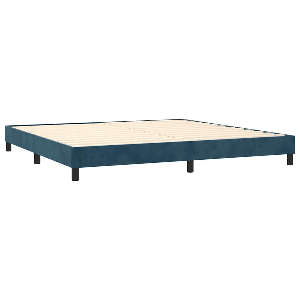 Boxspring met matras fluweel donkerblauw 200x200 cm is nu te koop bij PeponiXL, paradijselijk wonen!