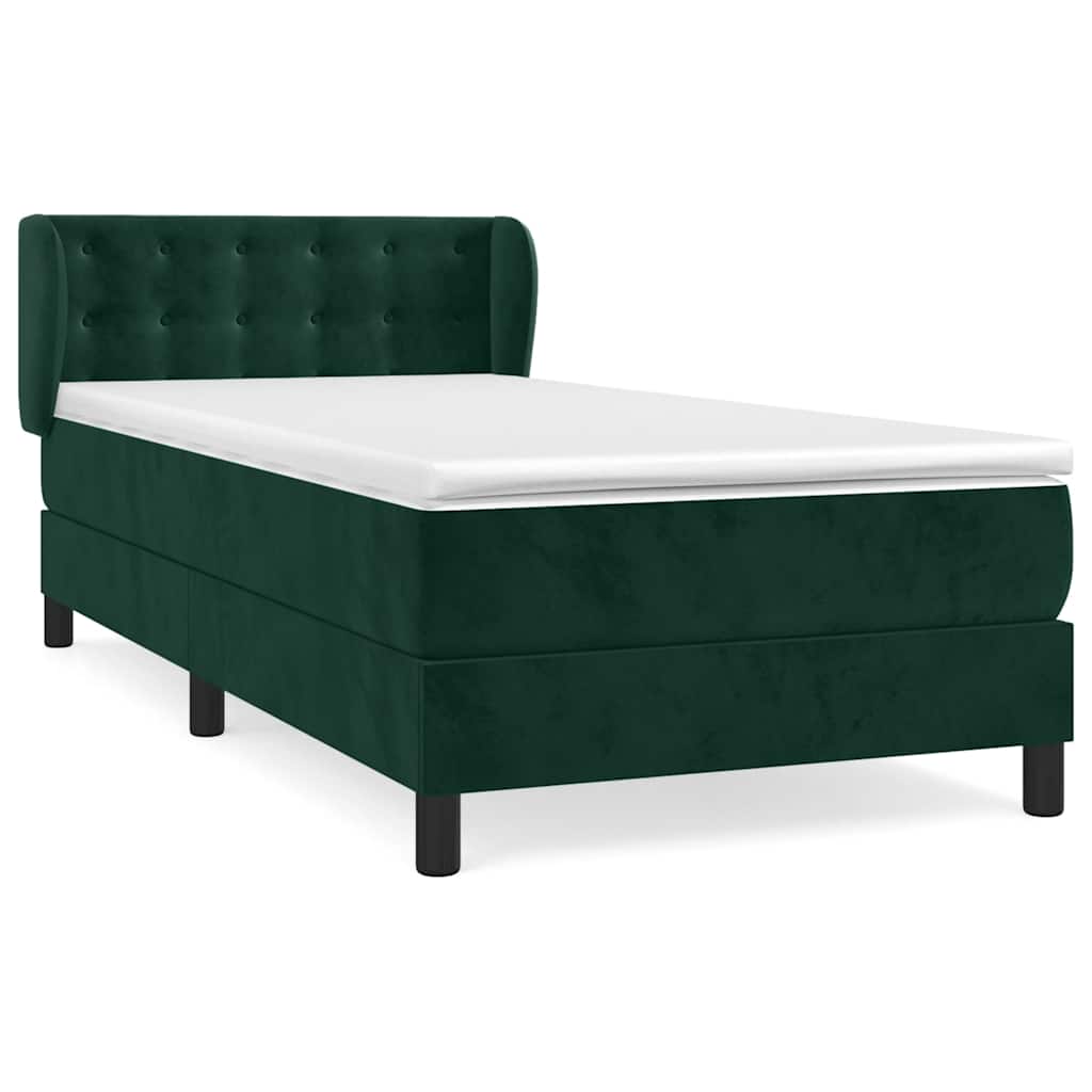 Boxspring met matras fluweel donkergroen 80x200 cm is nu te koop bij PeponiXL, paradijselijk wonen!