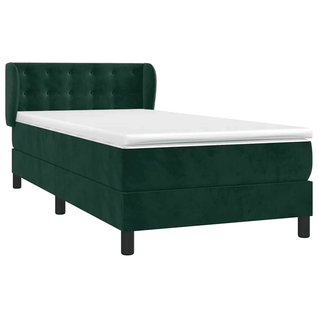 Boxspring met matras fluweel donkergroen 80x200 cm is nu te koop bij PeponiXL, paradijselijk wonen!