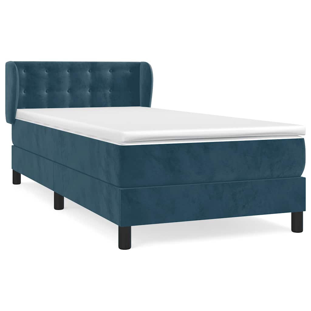 Boxspring met matras fluweel donkerblauw 80x200 cm is nu te koop bij PeponiXL, paradijselijk wonen!